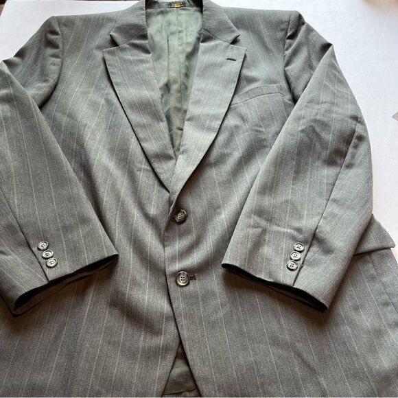 Towncraft Men's Sport Coat Light Gray with white pinstripe Size 48R - Picture 3 of 9